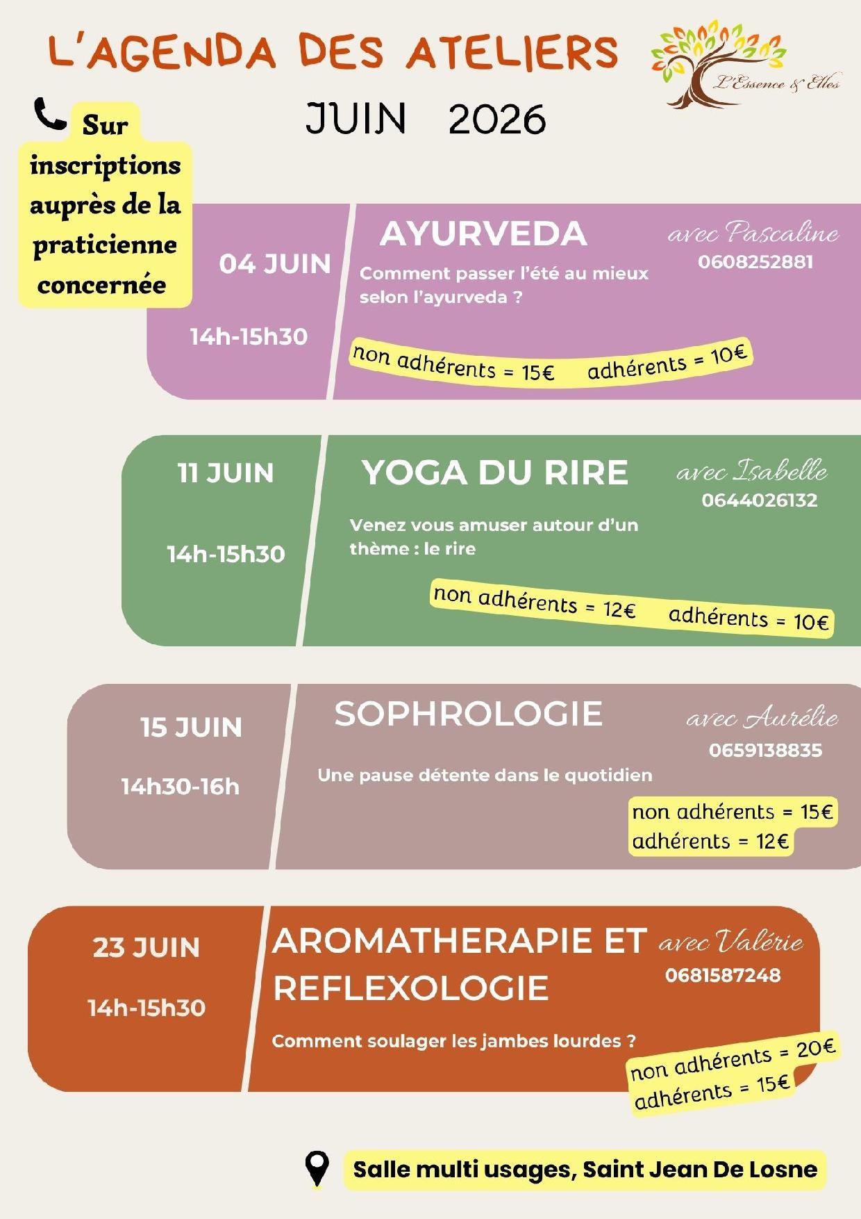 Ateliers Essence & Elles juin 2026