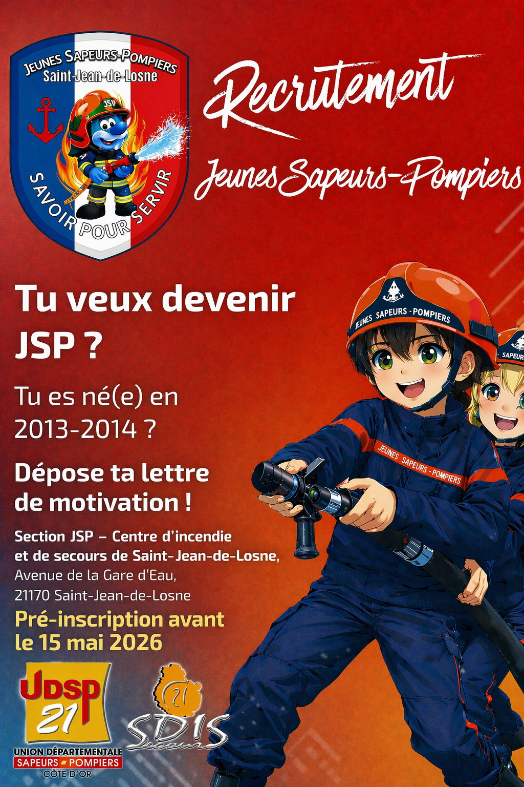 Recrutement Jeunes Sapeurs-Pompiers